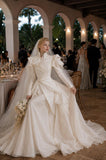 Load image into Gallery viewer, Ivory Formal Bridal Dress with Elegant Train, Romantic Wedding Gown