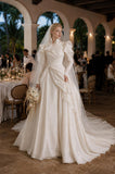 Load image into Gallery viewer, Ivory Formal Bridal Dress with Elegant Train, Romantic Wedding Gown