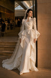 Load image into Gallery viewer, Ivory Statement Wedding Dress with Flowing Skirt and Refined Bridal Silhouette