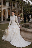 Load image into Gallery viewer, Ivory Statement Wedding Dress with Flowing Skirt and Refined Bridal Silhouette