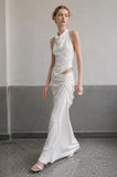 Load image into Gallery viewer, White Floor Length Formal Gown, Elegant Long Evening Dress for Gala and Special Occasion
