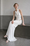 Load image into Gallery viewer, White Floor Length Formal Gown, Elegant Long Evening Dress for Gala and Special Occasion