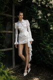 Load image into Gallery viewer, Ivory Structured Mini Dress, Modern Formal Party Dress for Reception and Event