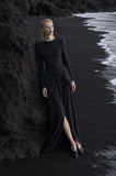 Load image into Gallery viewer, Black Elegant Floor Length Dress, Modern Formal Gown for Gala and Reception