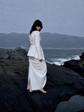 Load image into Gallery viewer, White Formal Evening Dress with Refined Full Length Silhouette for Reception and Gala