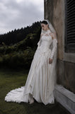 Load image into Gallery viewer, White Statement Wedding Dress with Flowing Skirt and Refined Bridal Silhouette