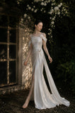 Load image into Gallery viewer, Ivory Statement Wedding Dress with Flowing Skirt and Refined Bridal Silhouette