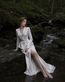 Load image into Gallery viewer, Silver Gray Elegant Floor Length Dress, Modern Formal Gown for Gala and Reception