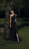 Load image into Gallery viewer, Black Floor Length Formal Gown, Elegant Long Evening Dress for Gala and Special Occasion
