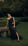 Load image into Gallery viewer, Black Floor Length Formal Gown, Elegant Long Evening Dress for Gala and Special Occasion