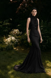 Load image into Gallery viewer, Black Formal Evening Dress with Refined Full Length Silhouette for Reception and Gala