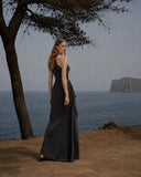 Load image into Gallery viewer, Black Floor Length Formal Gown, Elegant Long Evening Dress for Gala and Special Occasion