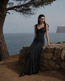 Load image into Gallery viewer, Black Formal Evening Dress with Refined Full Length Silhouette for Reception and Gala