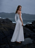 Load image into Gallery viewer, White Slit Midi Dress, Elegant Formal Party Dress for Reception and Special Event