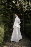 Load image into Gallery viewer, White Statement Wedding Dress with Flowing Skirt and Refined Bridal Silhouette