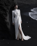 Load image into Gallery viewer, Silver Gray Long Formal Gown, Elegant Statement Evening Dress for Special Events