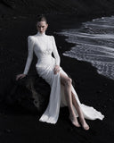 Load image into Gallery viewer, Silver Gray Long Formal Gown, Elegant Statement Evening Dress for Special Events