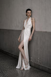 Load image into Gallery viewer, Ivory Statement Wedding Dress with Flowing Skirt and Refined Bridal Silhouette