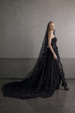 Load image into Gallery viewer, Black Statement Bridal Dress with Dramatic Full Length Wedding Silhouette