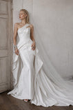 Load image into Gallery viewer, Ivory Formal Bridal Dress with Elegant Train, Romantic Wedding Gown