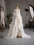 Load image into Gallery viewer, Elegant White Bridal Gown Romantic Wedding Dress Timeless Ceremony Bridal Wear