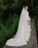Load image into Gallery viewer, White Formal Bridal Dress with Elegant Train, Romantic Wedding Gown