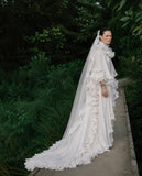 Load image into Gallery viewer, White Formal Bridal Dress with Elegant Train, Romantic Wedding Gown
