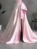 Load image into Gallery viewer, White One Shoulder Draped Gown with Long Train for Weddings and Formal Events