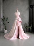 Load image into Gallery viewer, White One Shoulder Draped Gown with Long Train for Weddings and Formal Events