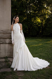 Load image into Gallery viewer, White Statement Wedding Dress with Flowing Skirt and Refined Bridal Silhouette