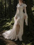 Load image into Gallery viewer, Ivory Statement Wedding Dress with Flowing Skirt and Refined Bridal Silhouette