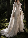 Load image into Gallery viewer, Ivory Statement Wedding Dress with Flowing Skirt and Refined Bridal Silhouette