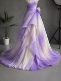 Load image into Gallery viewer, Ivory One Shoulder Evening Gown, Draped Formal Dress with Long Train
