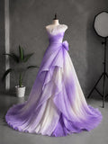 Load image into Gallery viewer, Ivory One Shoulder Evening Gown, Draped Formal Dress with Long Train