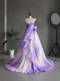 Load image into Gallery viewer, Ivory One Shoulder Evening Gown, Draped Formal Dress with Long Train