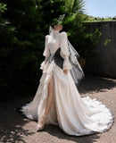 Load image into Gallery viewer, Ivory Formal Bridal Dress with Elegant Train, Romantic Wedding Gown