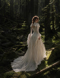 Load image into Gallery viewer, Ivory Statement Wedding Dress with Flowing Skirt and Refined Bridal Silhouette