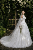 Load image into Gallery viewer, White Statement Wedding Dress with Flowing Skirt and Refined Bridal Silhouette