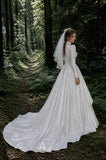 Load image into Gallery viewer, White Statement Wedding Dress with Flowing Skirt and Refined Bridal Silhouette