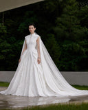 Load image into Gallery viewer, White Formal Bridal Dress with Elegant Train, Romantic Wedding Gown