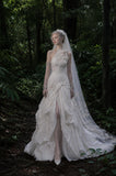 Load image into Gallery viewer, White Formal Bridal Dress with Elegant Train, Romantic Wedding Gown