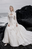Load image into Gallery viewer, White Statement Wedding Dress with Flowing Skirt and Refined Bridal Silhouette