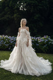 Load image into Gallery viewer, Ivory Statement Wedding Dress with Flowing Skirt and Refined Bridal Silhouette