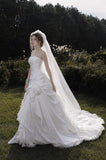 Load image into Gallery viewer, White Formal Bridal Dress with Elegant Train, Romantic Wedding Gown