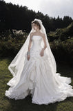 Load image into Gallery viewer, White Formal Bridal Dress with Elegant Train, Romantic Wedding Gown
