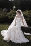 Load image into Gallery viewer, White Formal Bridal Dress with Elegant Train, Romantic Wedding Gown