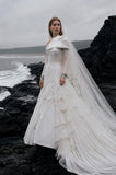 Load image into Gallery viewer, White Statement Wedding Dress with Flowing Skirt and Refined Bridal Silhouette
