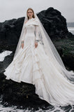 Load image into Gallery viewer, White Statement Wedding Dress with Flowing Skirt and Refined Bridal Silhouette