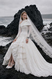 Load image into Gallery viewer, White Statement Wedding Dress with Flowing Skirt and Refined Bridal Silhouette