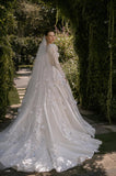 Load image into Gallery viewer, Ivory Statement Wedding Dress with Flowing Skirt and Refined Bridal Silhouette